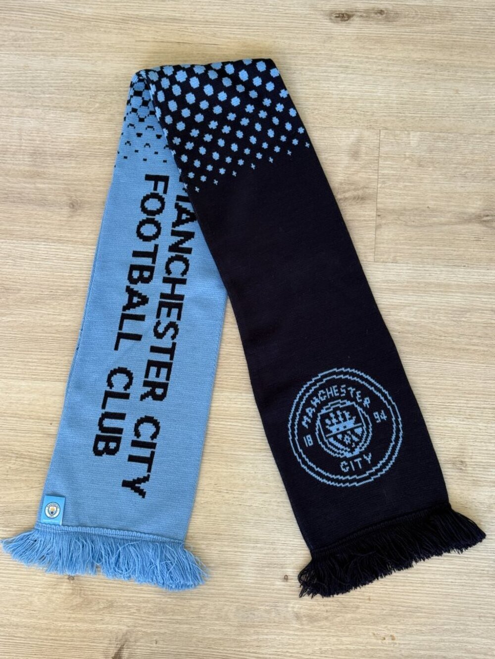 Manchester City FC Official Licensed Knit Scarf Blue Black Soccer Football